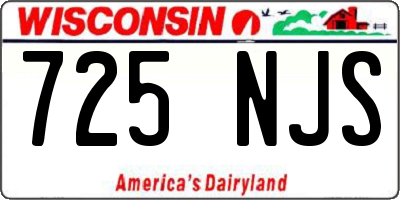 WI license plate 725NJS