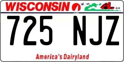 WI license plate 725NJZ