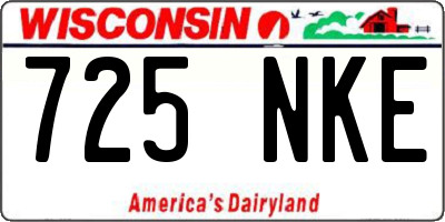 WI license plate 725NKE