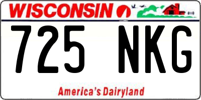 WI license plate 725NKG