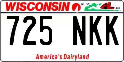 WI license plate 725NKK