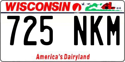 WI license plate 725NKM
