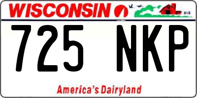 WI license plate 725NKP