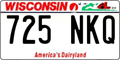 WI license plate 725NKQ