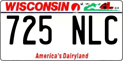 WI license plate 725NLC
