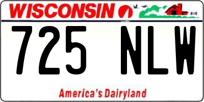 WI license plate 725NLW