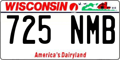 WI license plate 725NMB