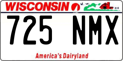WI license plate 725NMX