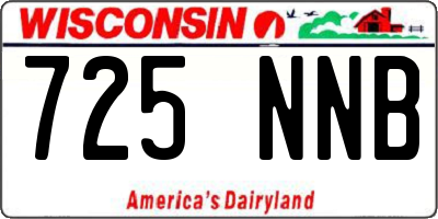 WI license plate 725NNB