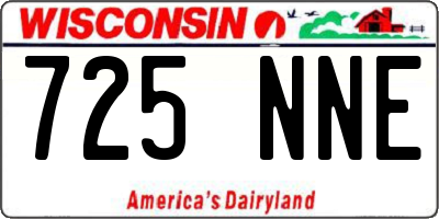 WI license plate 725NNE