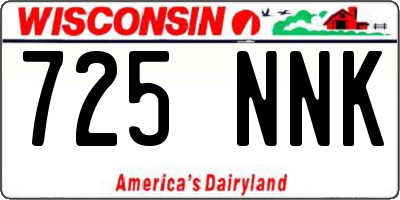 WI license plate 725NNK