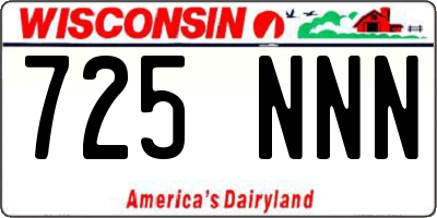 WI license plate 725NNN