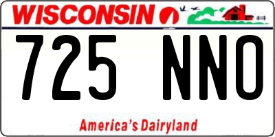 WI license plate 725NNO