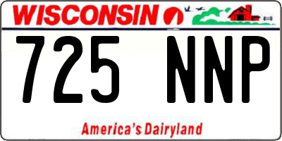 WI license plate 725NNP
