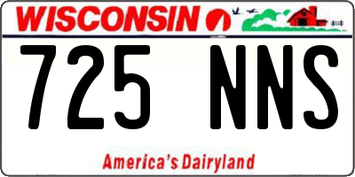 WI license plate 725NNS