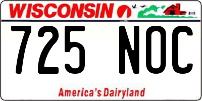 WI license plate 725NOC