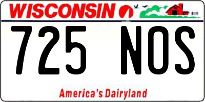 WI license plate 725NOS