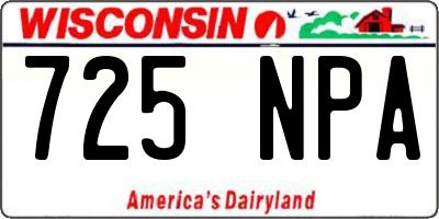 WI license plate 725NPA