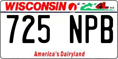 WI license plate 725NPB