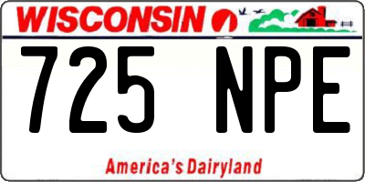 WI license plate 725NPE