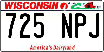 WI license plate 725NPJ