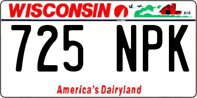 WI license plate 725NPK