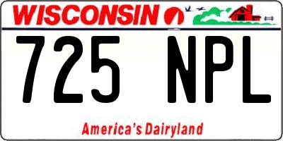 WI license plate 725NPL