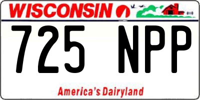 WI license plate 725NPP