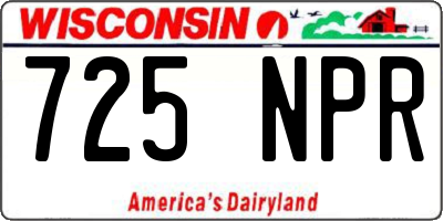 WI license plate 725NPR