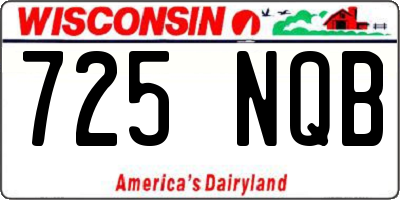WI license plate 725NQB