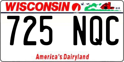 WI license plate 725NQC