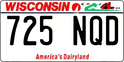 WI license plate 725NQD