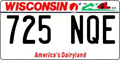 WI license plate 725NQE
