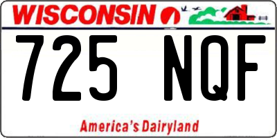 WI license plate 725NQF
