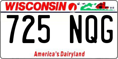 WI license plate 725NQG