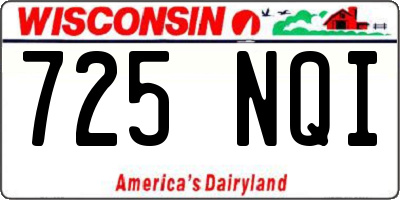 WI license plate 725NQI