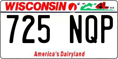 WI license plate 725NQP