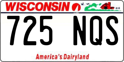 WI license plate 725NQS