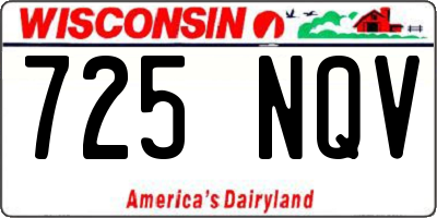WI license plate 725NQV