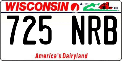 WI license plate 725NRB