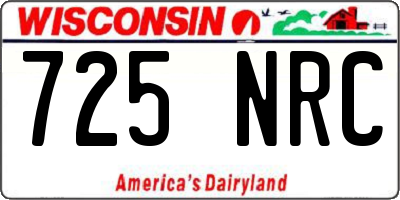 WI license plate 725NRC