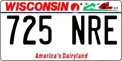 WI license plate 725NRE