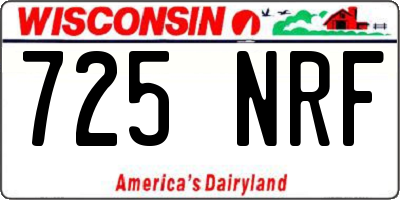 WI license plate 725NRF