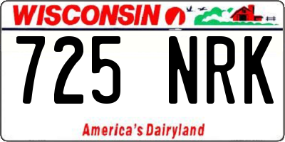 WI license plate 725NRK
