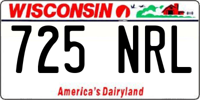 WI license plate 725NRL