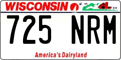 WI license plate 725NRM