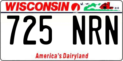 WI license plate 725NRN