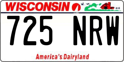 WI license plate 725NRW