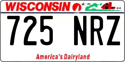 WI license plate 725NRZ