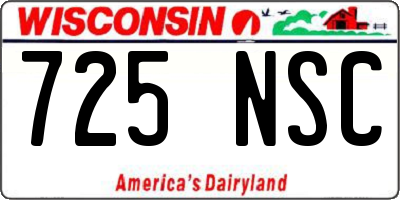 WI license plate 725NSC